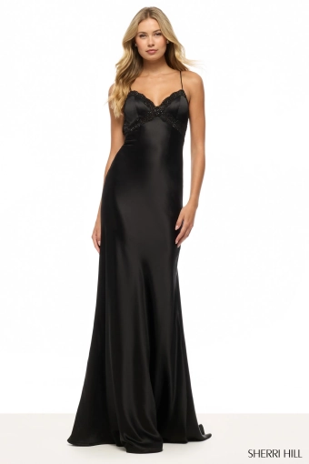Sherri Hill 57822 $2 Black frontface vertical thumbnail