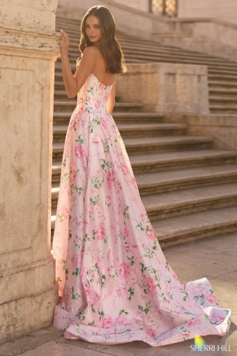 Sherri Hill 57830 $1 default Pink Print backface vertical thumbnail