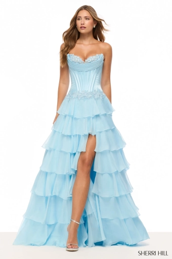 Sherri Hill 57868 $1 Light Blue frontface vertical thumbnail
