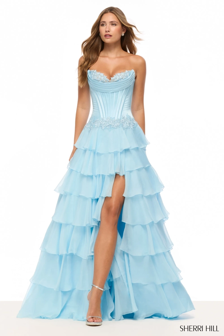 Sherri Hill 57868 #1 Light Blue frontface vertical picture
