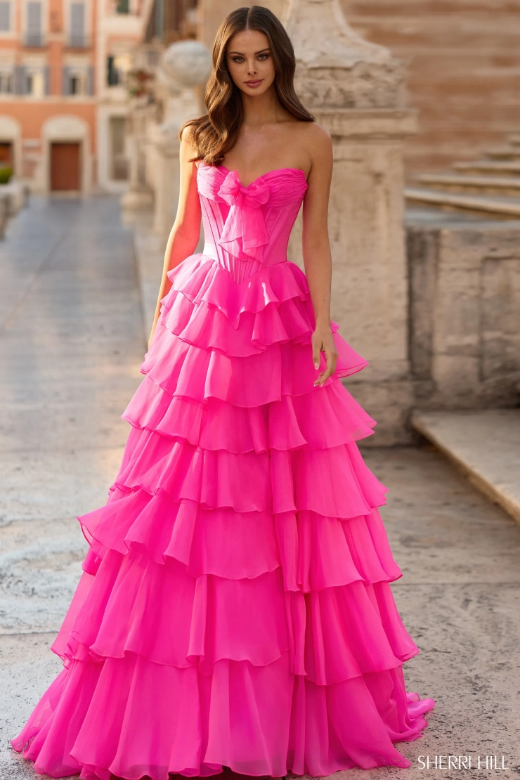 Sherri Hill 57923 #0 default Bright Fuchsia frontface vertical picture