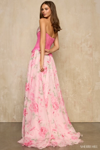 Sherri Hill 57941 $1 default Pink/Multi Print backface vertical thumbnail