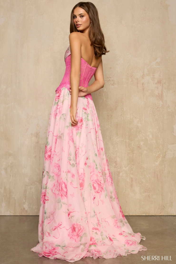 Sherri Hill 57941 #1 default Pink/Multi Print backface vertical picture