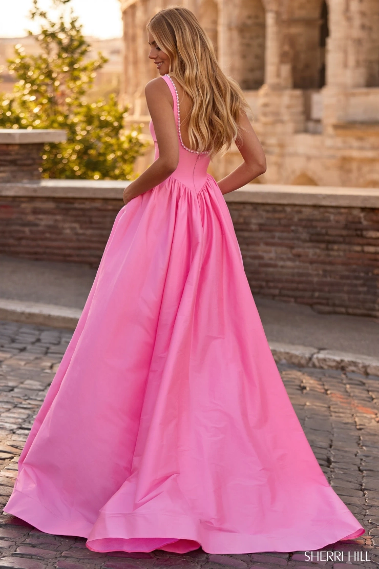 Sherri Hill 57956 #1 default Candy Pink/Ivory backface vertical picture