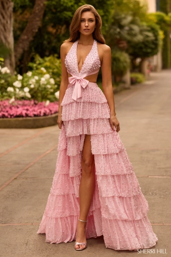 Sherri Hill 58015 $0 default Pink/Silver frontface vertical thumbnail