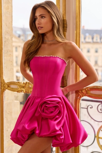 Sherri Hill 58073 $1 Fuchsia frontface vertical cropped thumbnail