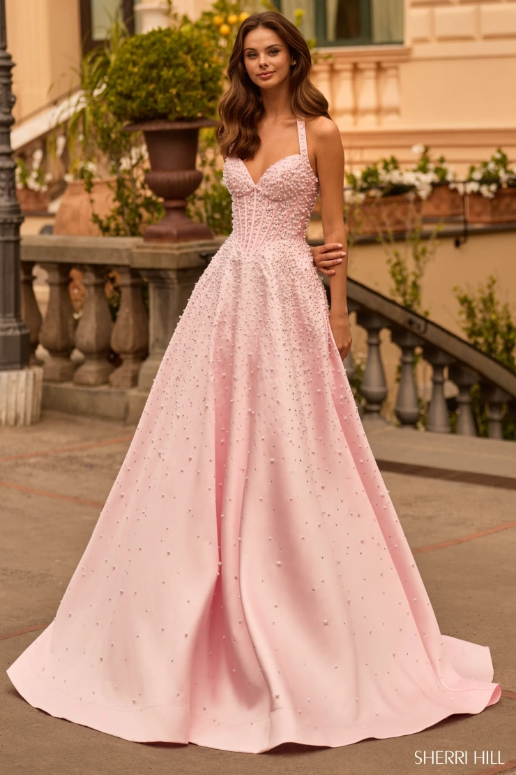 Sherri Hill 58096 #0 default Pink/Silver frontface vertical picture