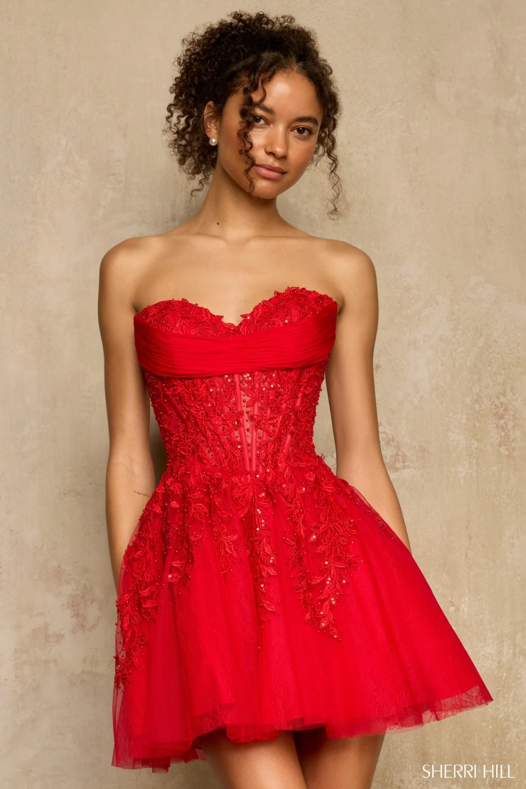 Sherri Hill 58116 #1 Red frontface vertical cropped picture