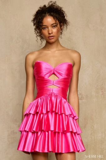 Sherri Hill 58127 $1 Bright Fuchsia frontface vertical cropped thumbnail