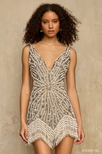 Sherri Hill 58147 $0 default Nude/Ivory/Silver frontface vertical thumbnail