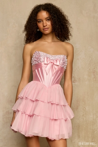 Sherri Hill 58176 $0 default Light Pink/Silver frontface vertical thumbnail