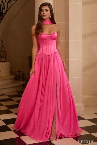 Sherri Hill 58195 $0 default Bright Pink frontface vertical thumbnail