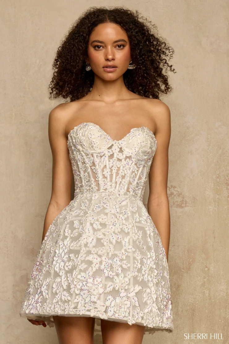 Sherri Hill 58206 #0 default Ivory frontface vertical picture