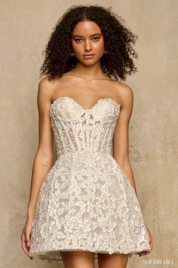 Sherri Hill 58206 #1 Ivory frontface vertical picture