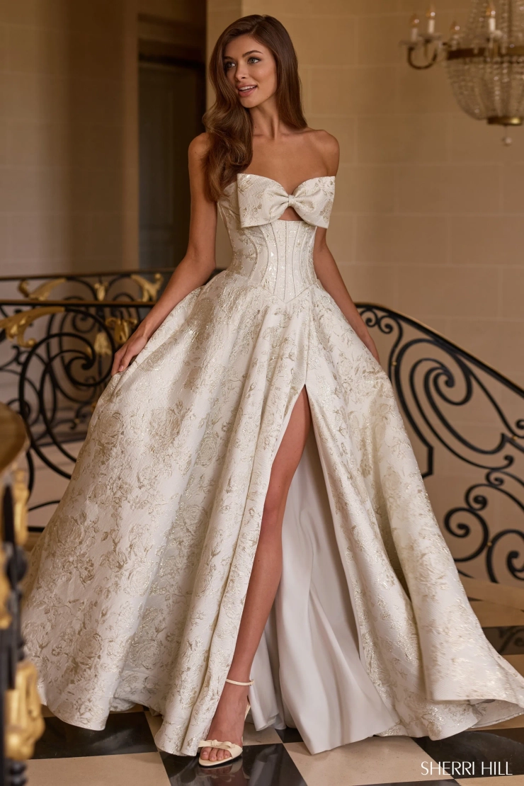 Sherri Hill 58240 #0 default Sand frontface vertical picture