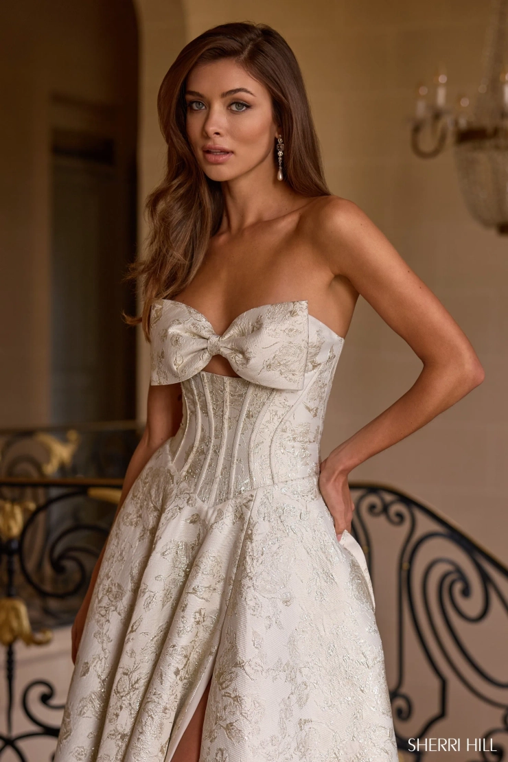 Sherri Hill 58240 #2 Sand frontface vertical cropped picture