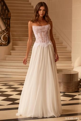 Sherri Hill 58248 $0 default Ivory/Nude frontface vertical thumbnail