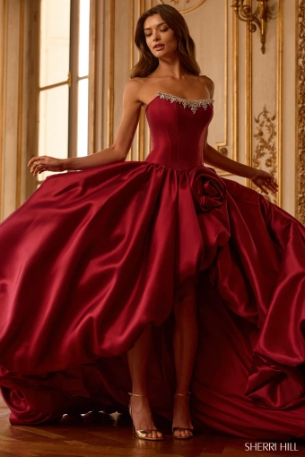 Sherri Hill 58250 $2 Burgundy frontface vertical thumbnail