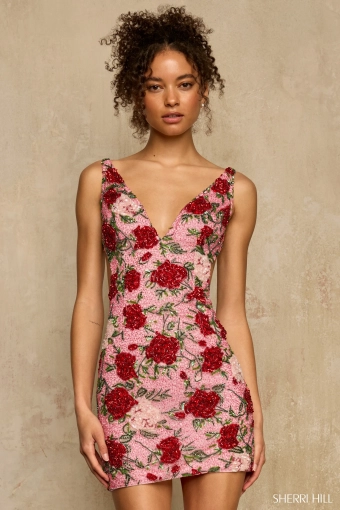 Sherri Hill 58255 $0 default Candy Pink Print frontface vertical thumbnail