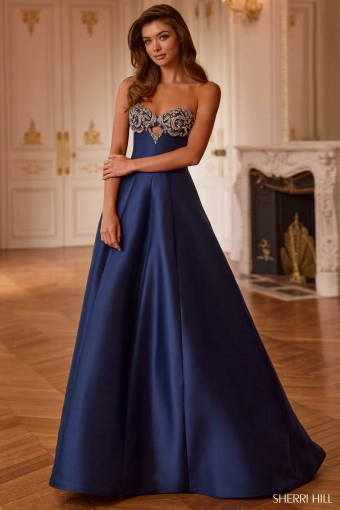 Sherri Hill 58277 $0 default Navy frontface vertical thumbnail