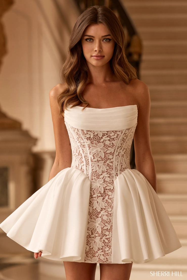 Sherri Hill 58306 #0 default Ivory frontface vertical picture