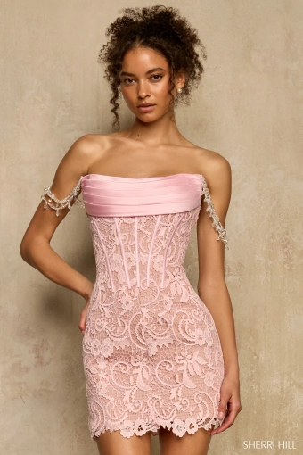 Sherri Hill Style #58395 #0 default Pink/Nude frontface vertical thumbnail