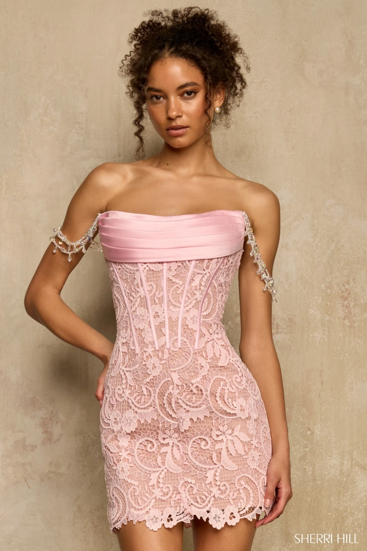 Sherri Hill 58395 #0 default Pink/Nude frontface vertical picture