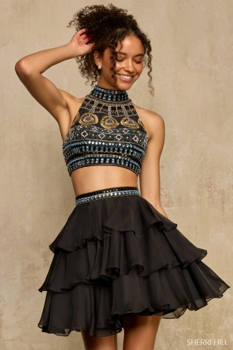Sherri Hill 58399 $1 Black frontface vertical thumbnail