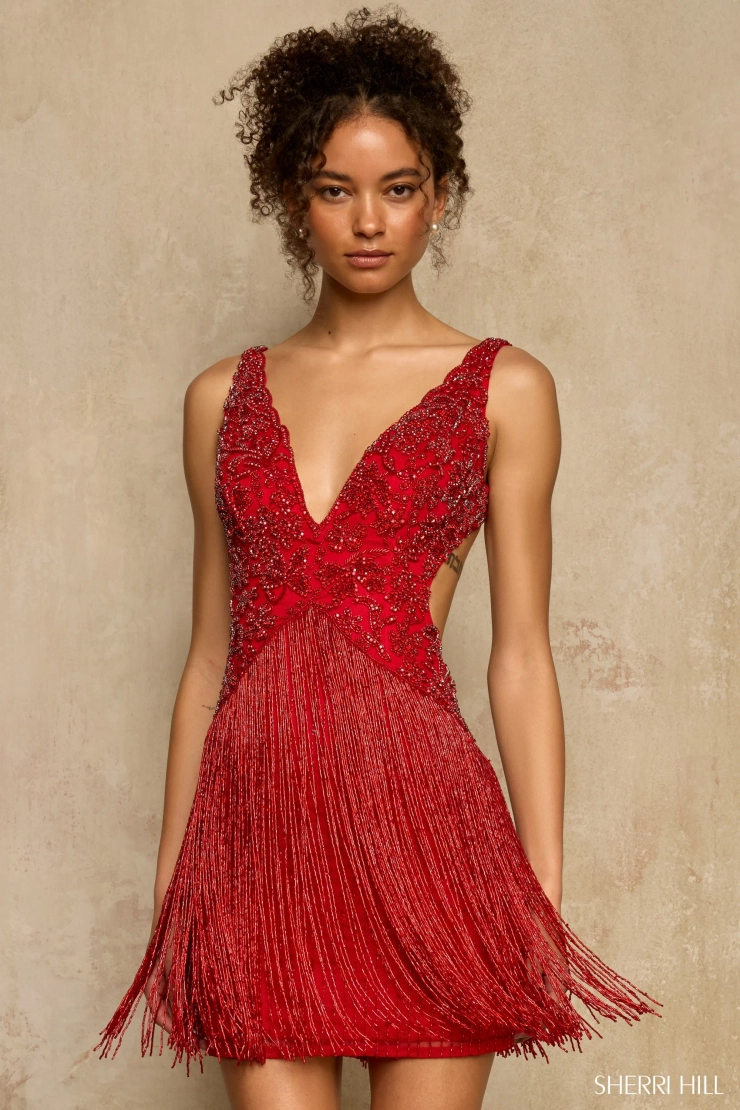 Sherri Hill 67070 #1 Red frontface vertical picture
