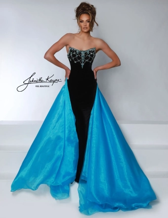 Johnathan Kayne Style #2945 $4 Black/Turquoise frontface vertical thumbnail