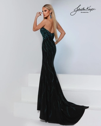 Johnathan Kayne Style #3316 $4 Black/Aqua backface vertical thumbnail