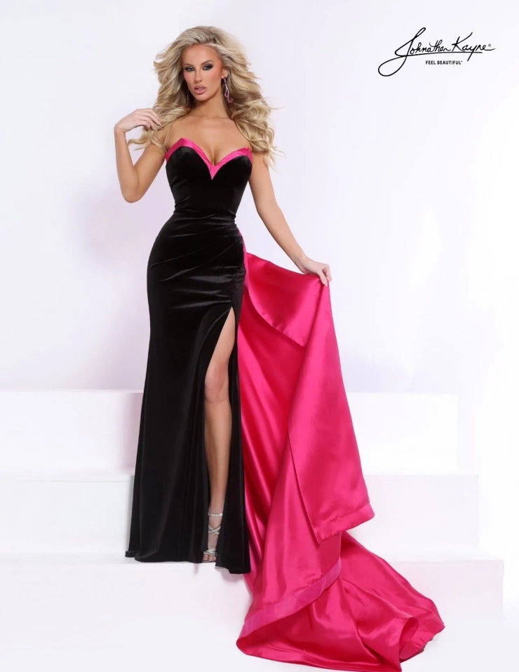 Johnathan Kayne Style #3324 #1 Black/Fuchsia frontface vertical picture