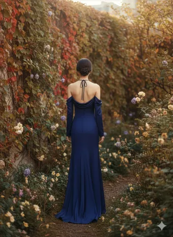 Morilee Style #3030036 Tie Back Halter Neck Luxe Satin Bridesmaid Dress with Detachable Long Sleeves #1 default backface vertical thumbnail
