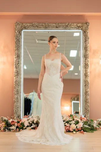 Jana Ann Couture Style #26196 Alluring Sheer Beaded Lace Gown With A Sultry Fit-And-Flare Silhouette #0 default frontface vertical thumbnail