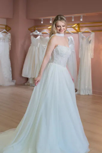 Jana Ann Couture Style #26199 Dreamy Strapless Beaded Corset Ballgown With Light Silk-Tulle Skirt #2 frontface vertical cropped thumbnail