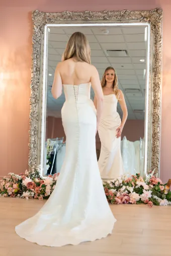 Jana Ann Couture Style #26202 Off-The-Shoulder Satin Gown With Sculpted Corset And Draped Skirt #3 default backface vertical thumbnail