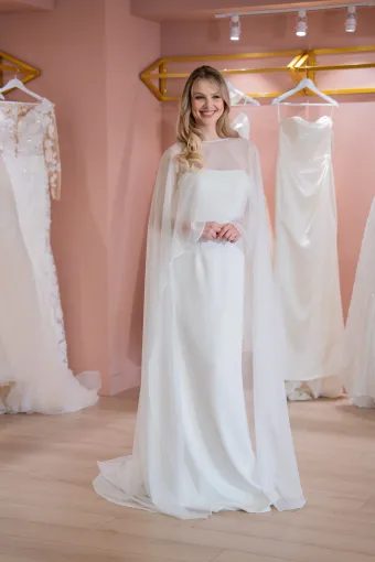 Jana Ann Couture Style #26204 Minimalist Crepe Column Gown #3 frontface vertical thumbnail