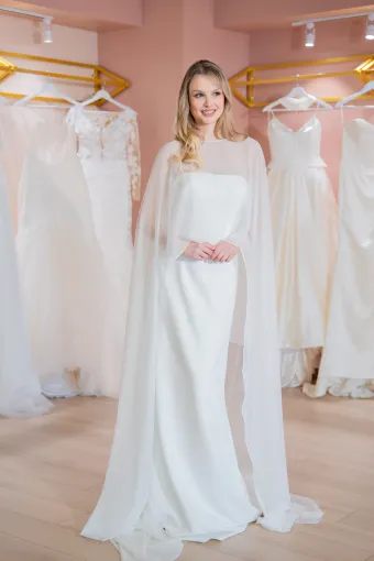 Jana Ann Couture Style #26204 Minimalist Crepe Column Gown #1 frontface vertical thumbnail