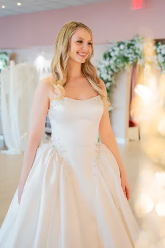 Jana Ann Couture Style #26207 Graceful Mikado Ballgown With Crystal-Kissed Scoop Neckline And Sweeping Train #8 frontface vertical cropped thumbnail
