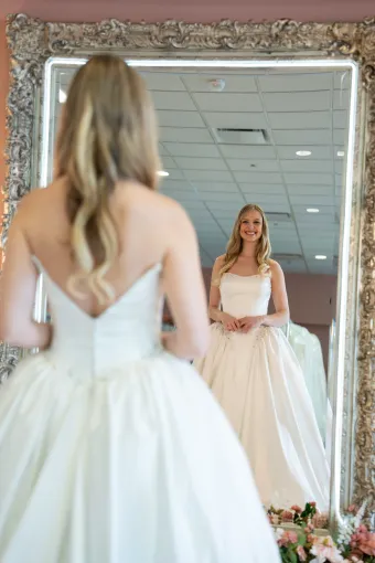 Jana Ann Couture Style #26207 Graceful Mikado Ballgown With Crystal-Kissed Scoop Neckline And Sweeping Train #1 frontface vertical thumbnail