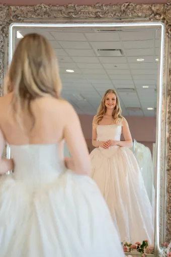 Jana Ann Couture Style #26209 Fairytale Strapless Ballgown With Buttoned Basque Bodice #0 default frontface vertical thumbnail