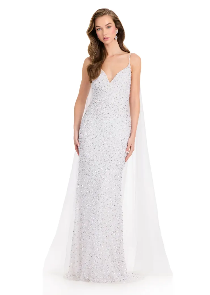 white homecoming dresses long FIT-&-FLARE
