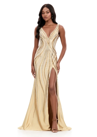 Ashley Lauren #12253 #2 Gold frontface vertical thumbnail