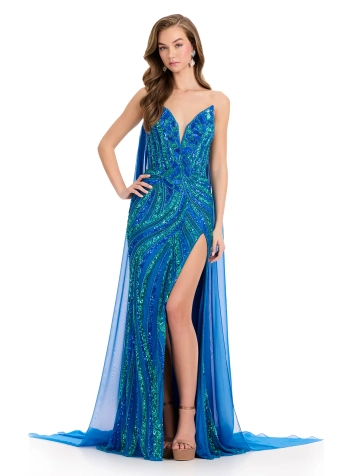 Ashley Lauren 1868 #2 Peacock frontface vertical thumbnail