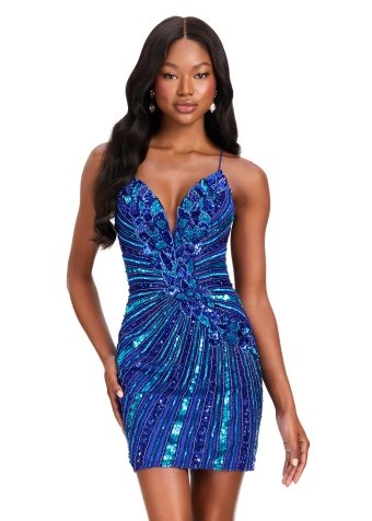 Ashley Lauren #40090 #3 Turquoise/Royal frontface vertical thumbnail