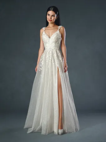 Stella Couture 20058  A-line Prom Dress with V-neck and Slit #1 frontface vertical thumbnail