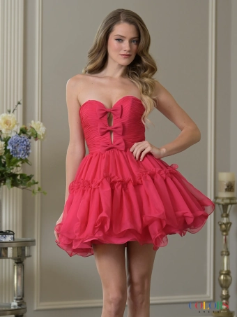 Colors Dress Style No. 3993 #1 Hot Pink frontface vertical thumbnail