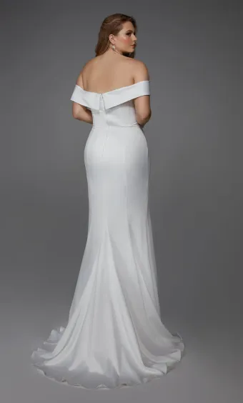 Alyce Paris 7020  Off-shoulder Plunging V Wedding Dress #14 backface vertical thumbnail
