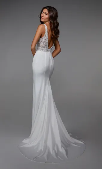 Alyce Paris 7025  Lace Mermaid Wedding Dress with V-Neck #3 backface vertical thumbnail