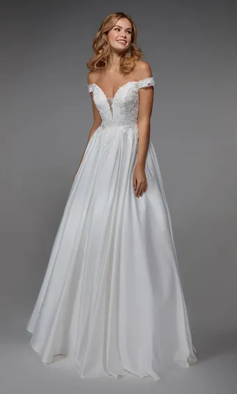 Alyce Paris 7034  Girl's Ballgown Off-Shoulder Embellished Dress #6 frontface vertical thumbnail
